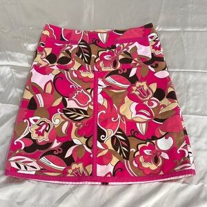 Bamboo Traders Pink and White A-line Mini Skirt